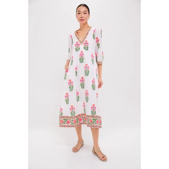 PINK CITY PRINTS Neo Botanical Pushkar Dress Size M NWT Retail $340 - Picture 1 of 5